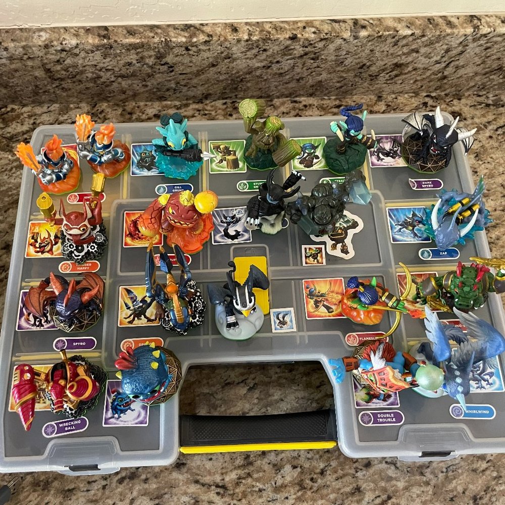 Skylander set of over 50 figures, including portals